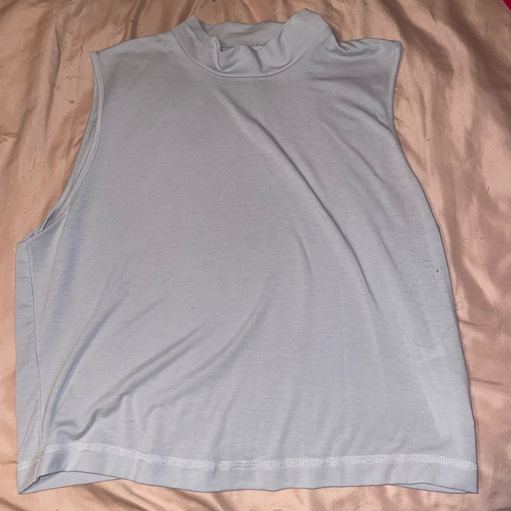 Abercrombie & Fitch Light Gray Turtleneck Sleeveless Tee